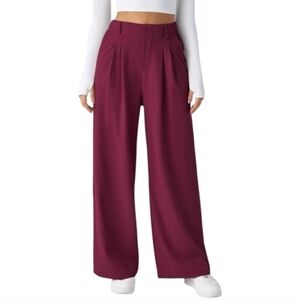 Halara Women's Burgundy Wide-Leg Trouser Pants XL Tall EUC
